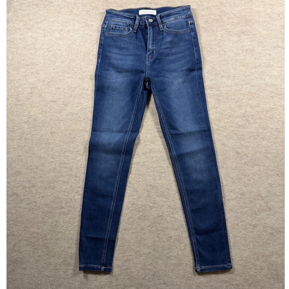 NWT Flying Monkey Black Lab el Skinny Jeans Medium Wash Blue Denim Size 25